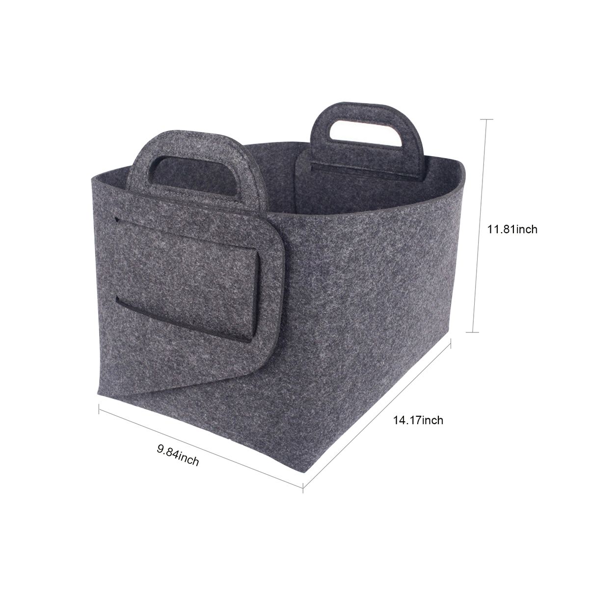Felt Storage Basket Desktop Foldable Felt Basket Storage Box