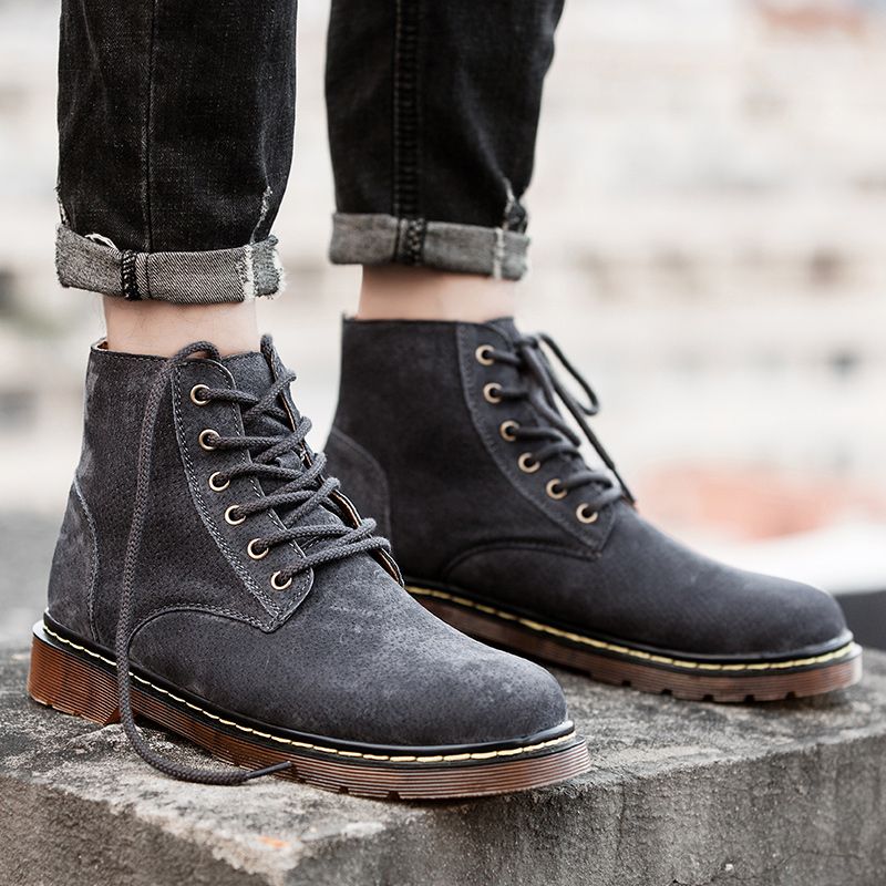 Big Size Mens Ankle Top Boots Chukka Boots-Blue