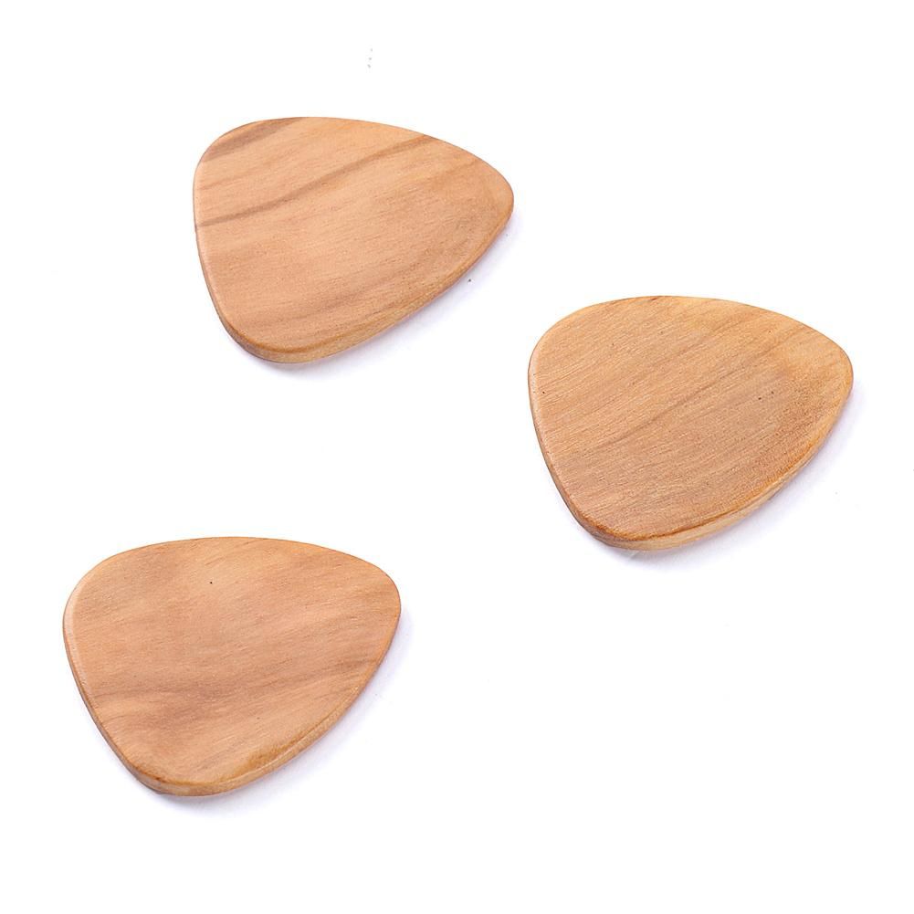 Delicate Wooden Guitar Pick Box Novel Guitar-shape Plectrum Storage Holder Box with Wood Guitar Accessories 2 Optionals