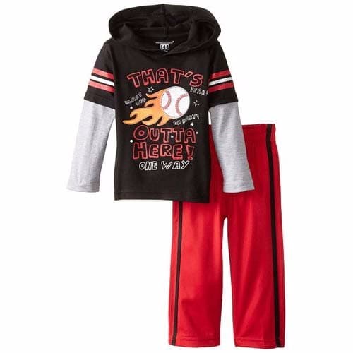 Baby Boys' Hoody with Red Tricot Pants