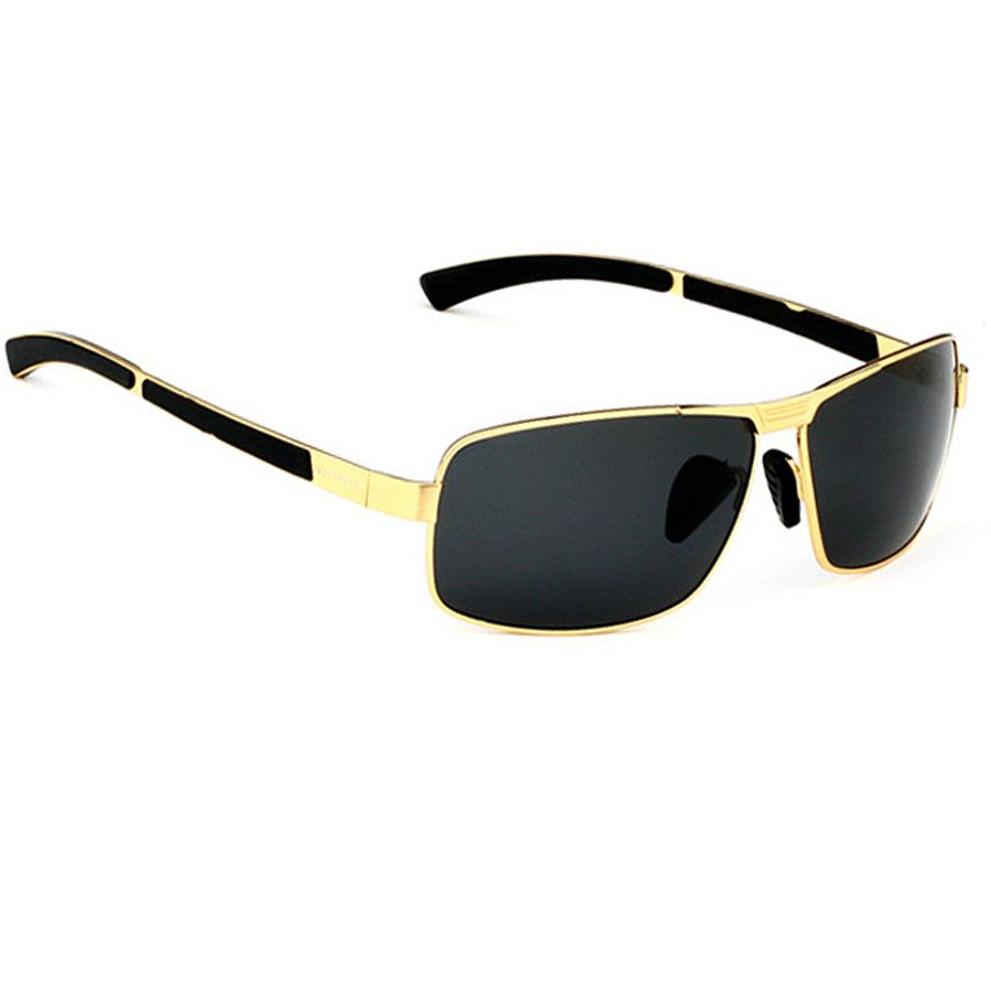 New UV400 Pilot Men Polarized Sunglasses Brand Logo Design Driving Sun Glasses Eyewear Accessories 2490 (Gold Gray)    CUIII