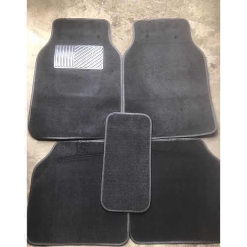 5 Pieces Universal Rug Foot Mat For Car Black