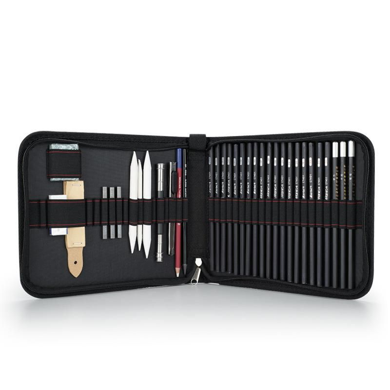 Marley 35 Pieces Sketch Pencil Set Folding Zipper Bag Drawing Pencil Set Art Drawing Pencil Pencil Bag
