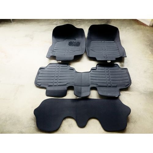 Toyota Highlander 2007-2013 3row 3D Leather Foot Mat/carpet Water Proof Black Color