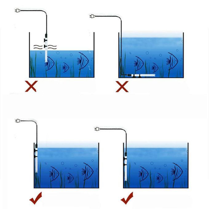110V US Plug High Safety Aquarium Fish Tank  Water Heating Rods