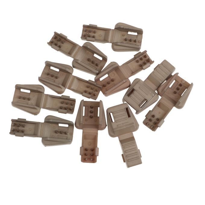 10PCS Replacement Zipper Cord Lock End Toggle Plastic Zip Brown