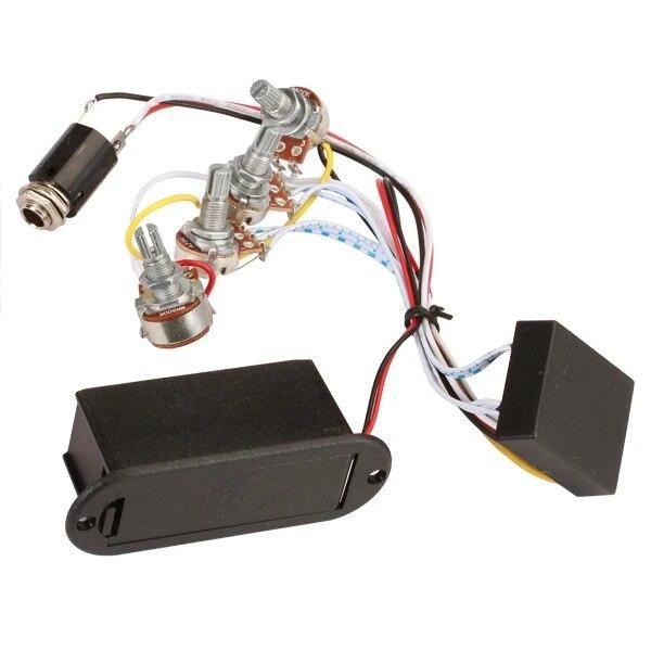 Set Of 2-Band EQ Equalizer Preamp Circuit W/ Battery Case For Active Bass Pickup
