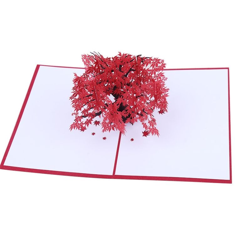 Card Red Maple Leaf 3D Card