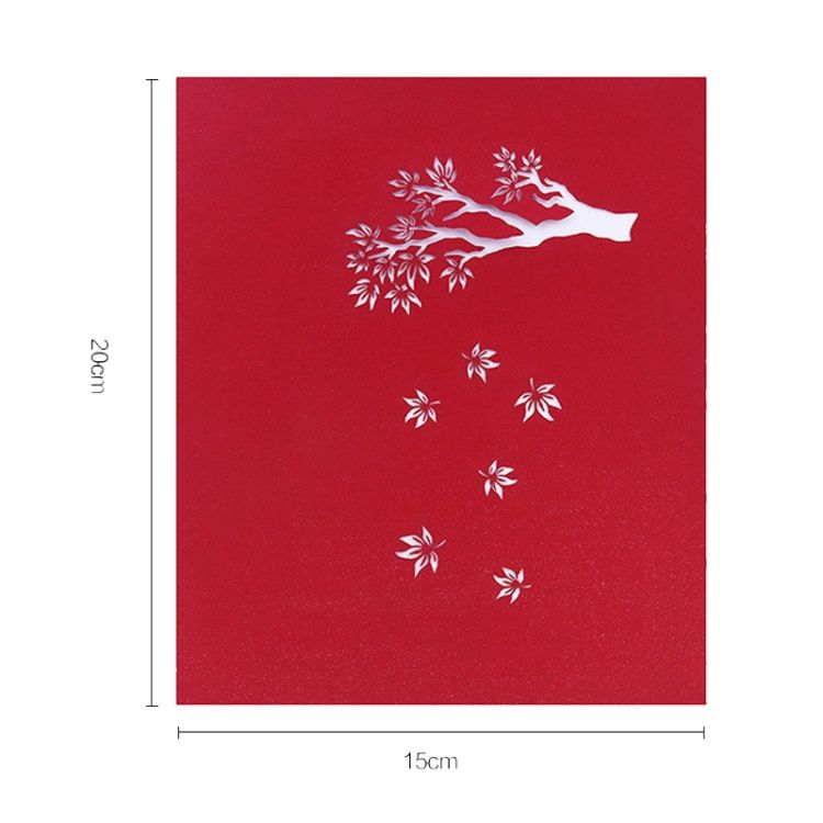 Card Red Maple Leaf 3D Card