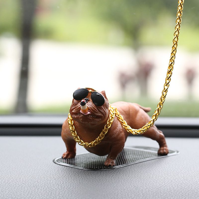 Car Dashboard Pitbull Bulldog Dog Doll Interior Car