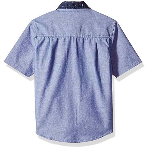 Short Sleeve Button Up Shirt - Blue