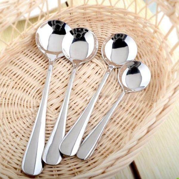 Stainless Steel Tableware Round Spoon 4pcs Set