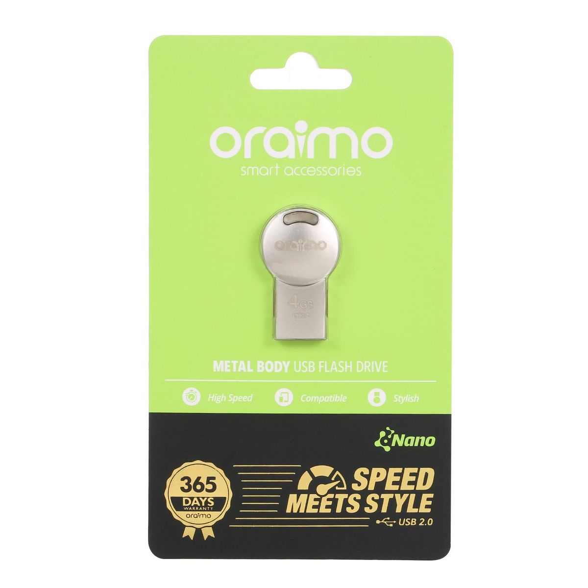 Oraimo OFD-41 Nano 4GB USB2.0 High Speed Metal BodyFlash Drive