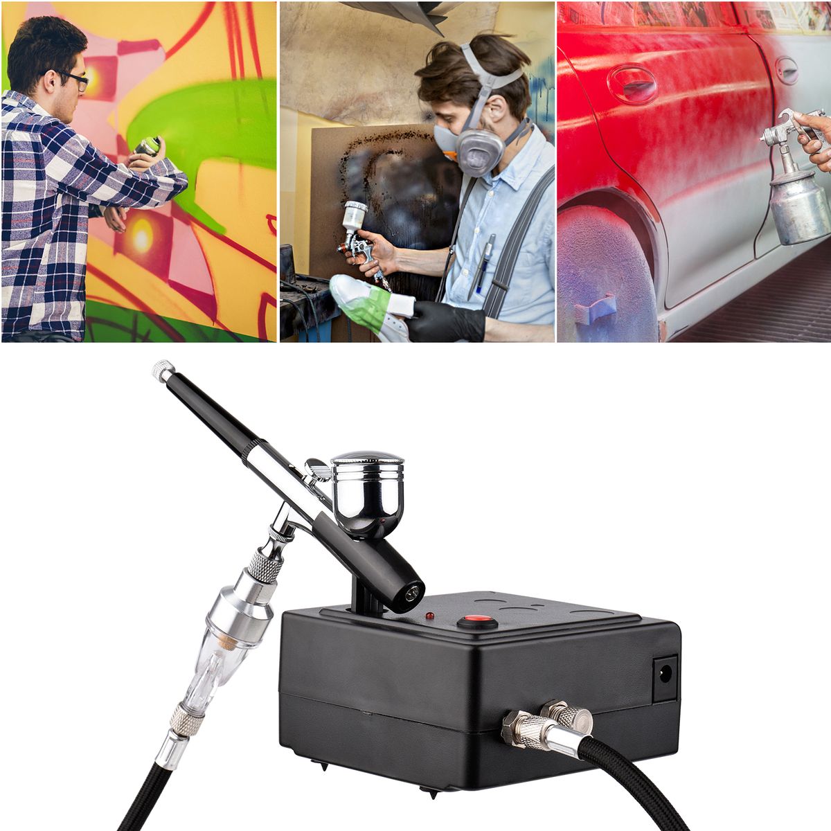 Mini Airbrush Kit With Airbrush Cleaning Set Replaceable