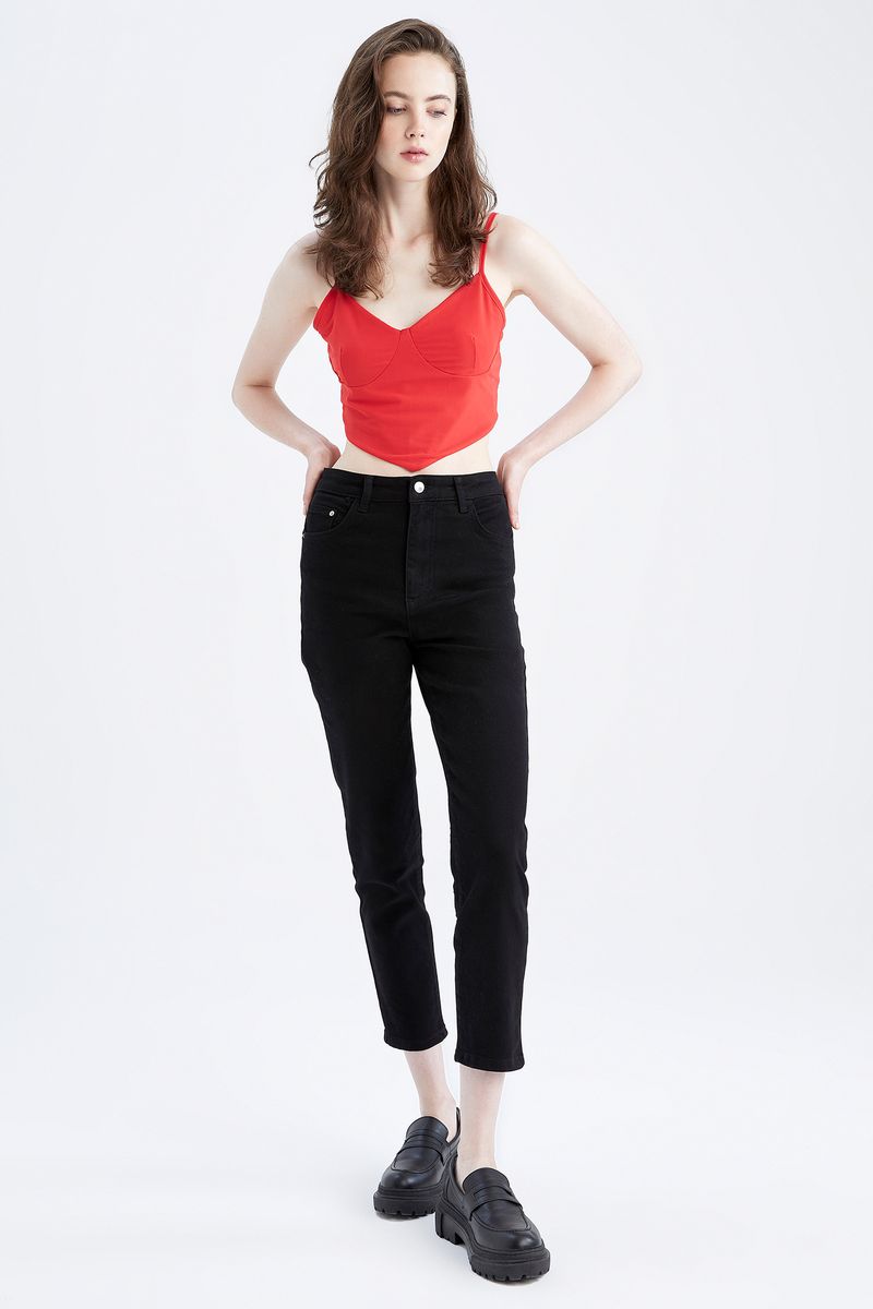 Woman Fitted Kalp Yaka Knitted Athlete-Red