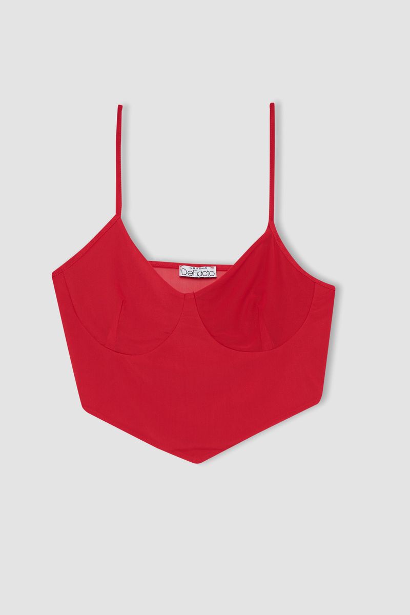 Woman Fitted Kalp Yaka Knitted Athlete-Red