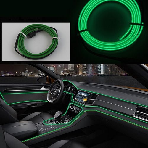 LED Wire For Car Interior/Dashboard Motorcycles Bike Cosplay Festival Decoration (Green)-2m