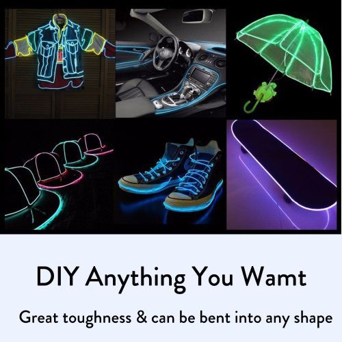 LED Wire For Car Interior/Dashboard Motorcycles Bike Cosplay Festival Decoration (Green)-2m