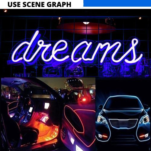 LED Wire For Car Interior/Dashboard Motorcycles Bike Cosplay Festival Decoration (Green)-2m