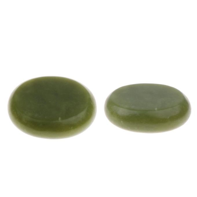 2 Pcs Natural Jade Stone For Facial Body Hot Stone Spa  5x6cm