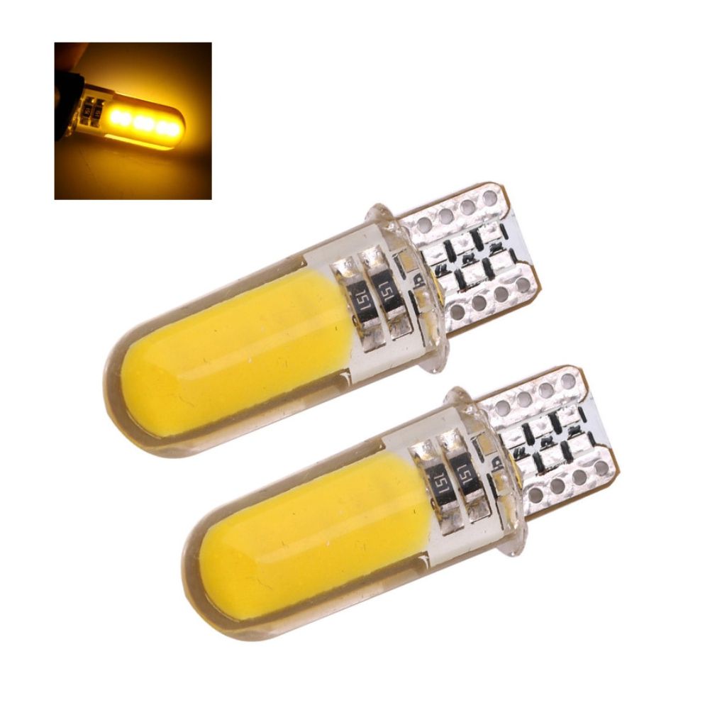2Pcs T10 W5W COB Bright LED Car License Board-Warm White