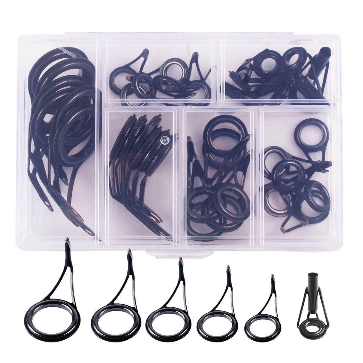 35pcs Fishing Rod Repair Kit Ceramic High Carbon Steel Fishing Rod Guides