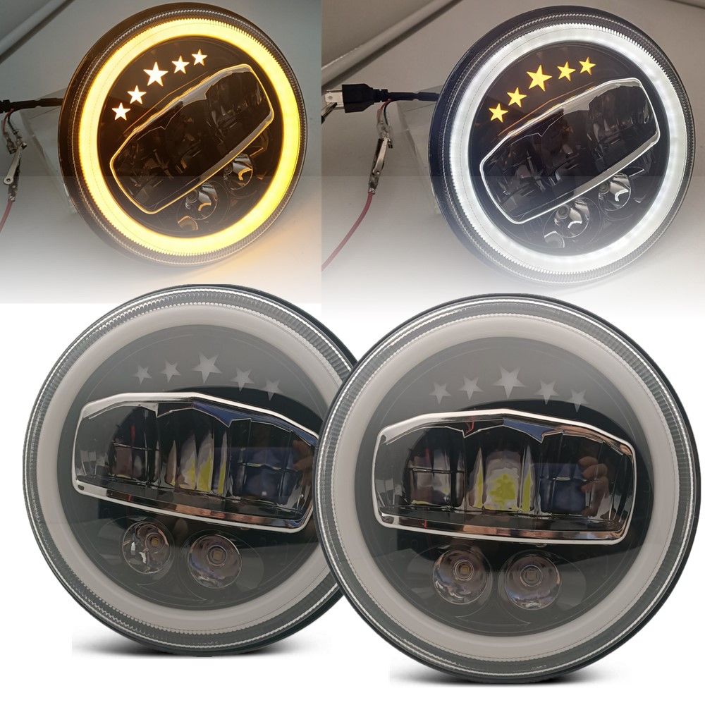 Fit Lada Niva Urban 4x4 Round 7 Inch Led Headlights For Hummer H1 H2 Jeep Wrangler Offroad 40W 60W