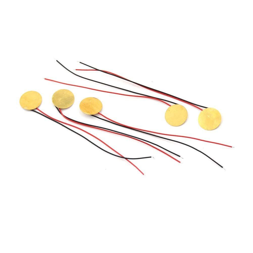 20pcs/lot 15mm Piezo Elements Buzzer Sounder Sensor Trigger Drum Disc With Wire Copper Piezo Buzzers For Arduino Loudspeaker
