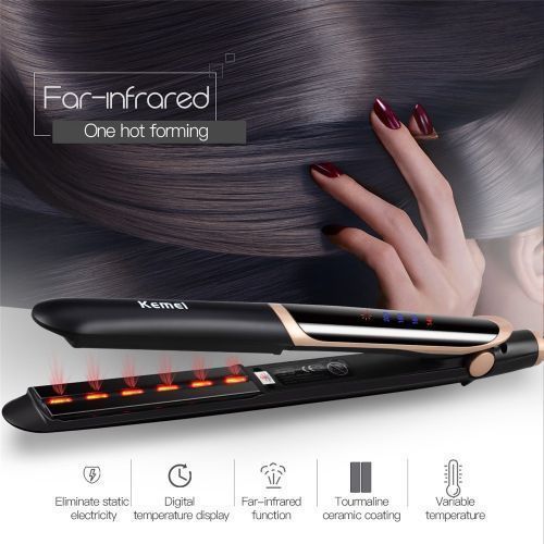 2 In 1 Far-infrared Hair Straightener Hair Curler Tourmaline Ceramic Anion Hair Styling Tool