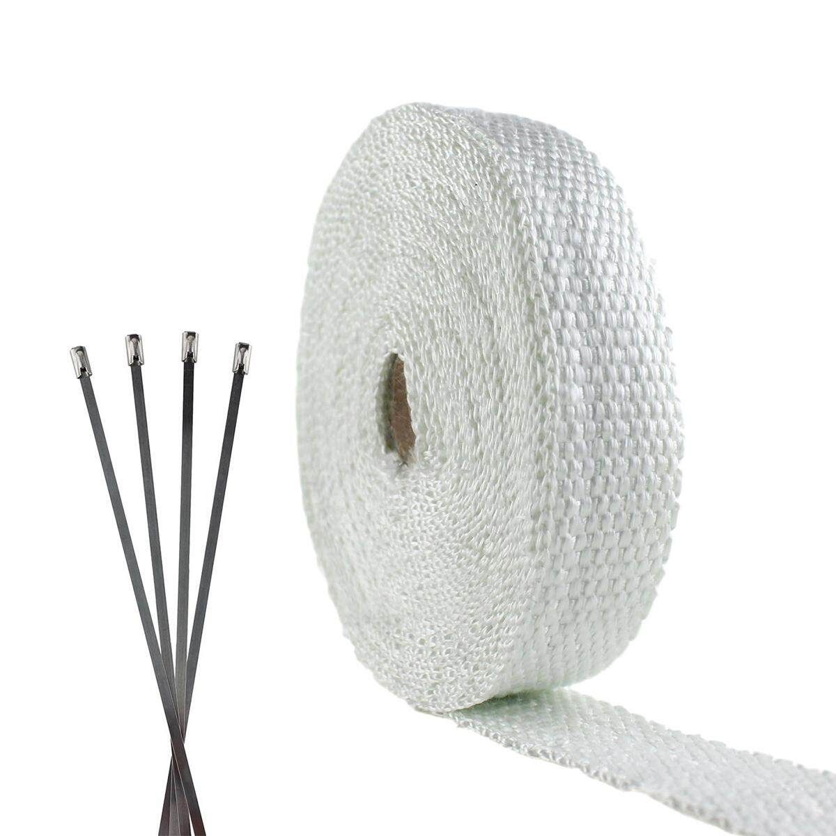 MOTORCYCLE EXHAUST PIPE WRAP THERMO HEADER TAPE KIT 25FT FIBERGLASS ATV QUAD 4X4