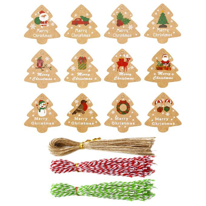 Christmas Labels Stickers Party Ornament Xmas Tree Shaped Gift 294 PCS