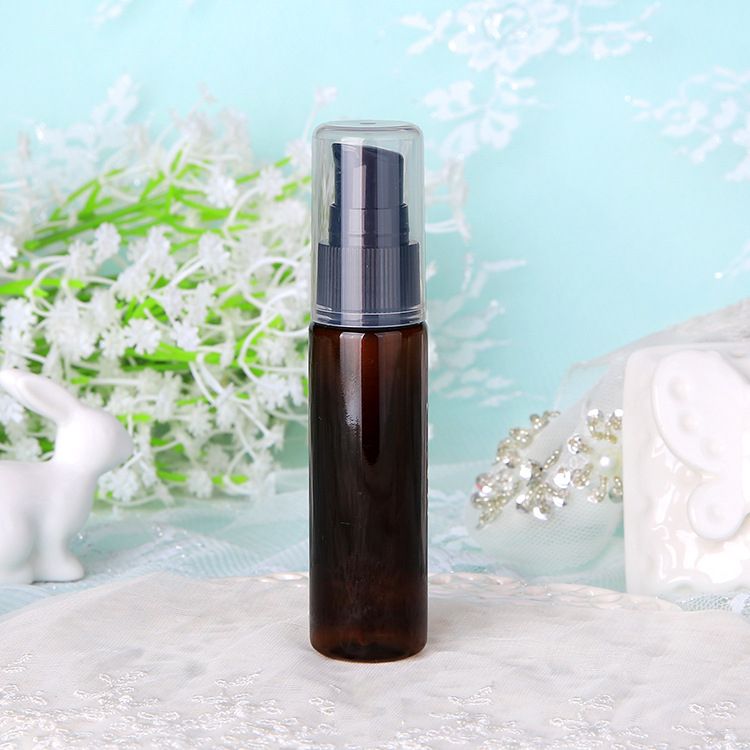 30ml Refillable Bottle Plastic Cream Shampoo Pump Bottles Empty Cosmetic Containers Essential Oil Travel Bottle Skin Care(#brown1)