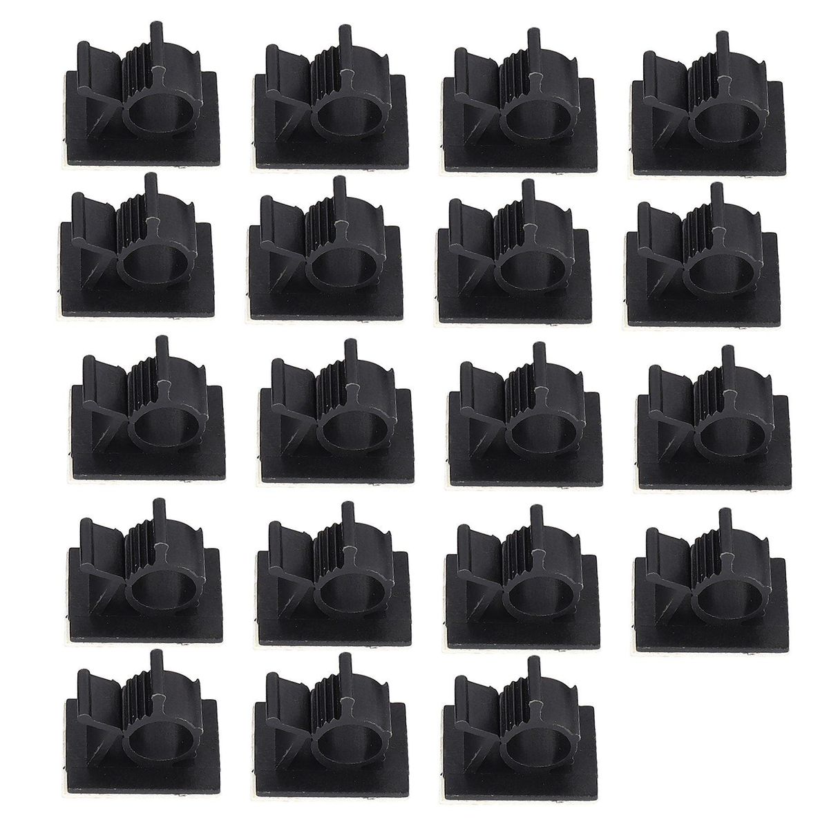 20Pcs Black Plastic Cable Clamps Self Car Cable Clips Wire