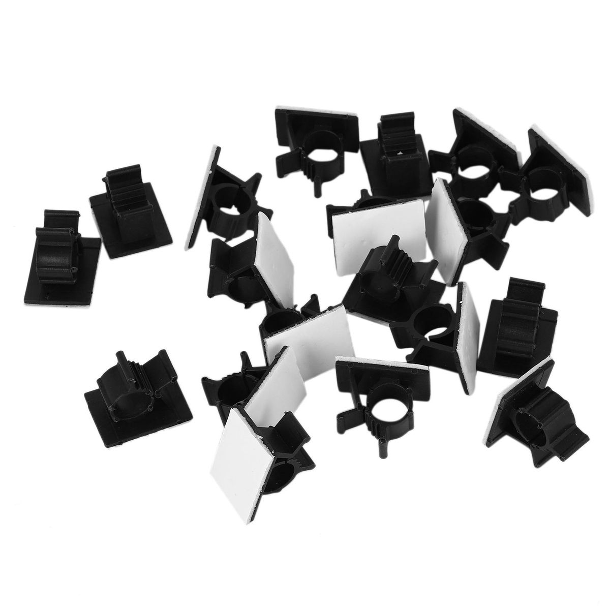 20Pcs Black Plastic Cable Clamps Self Car Cable Clips Wire
