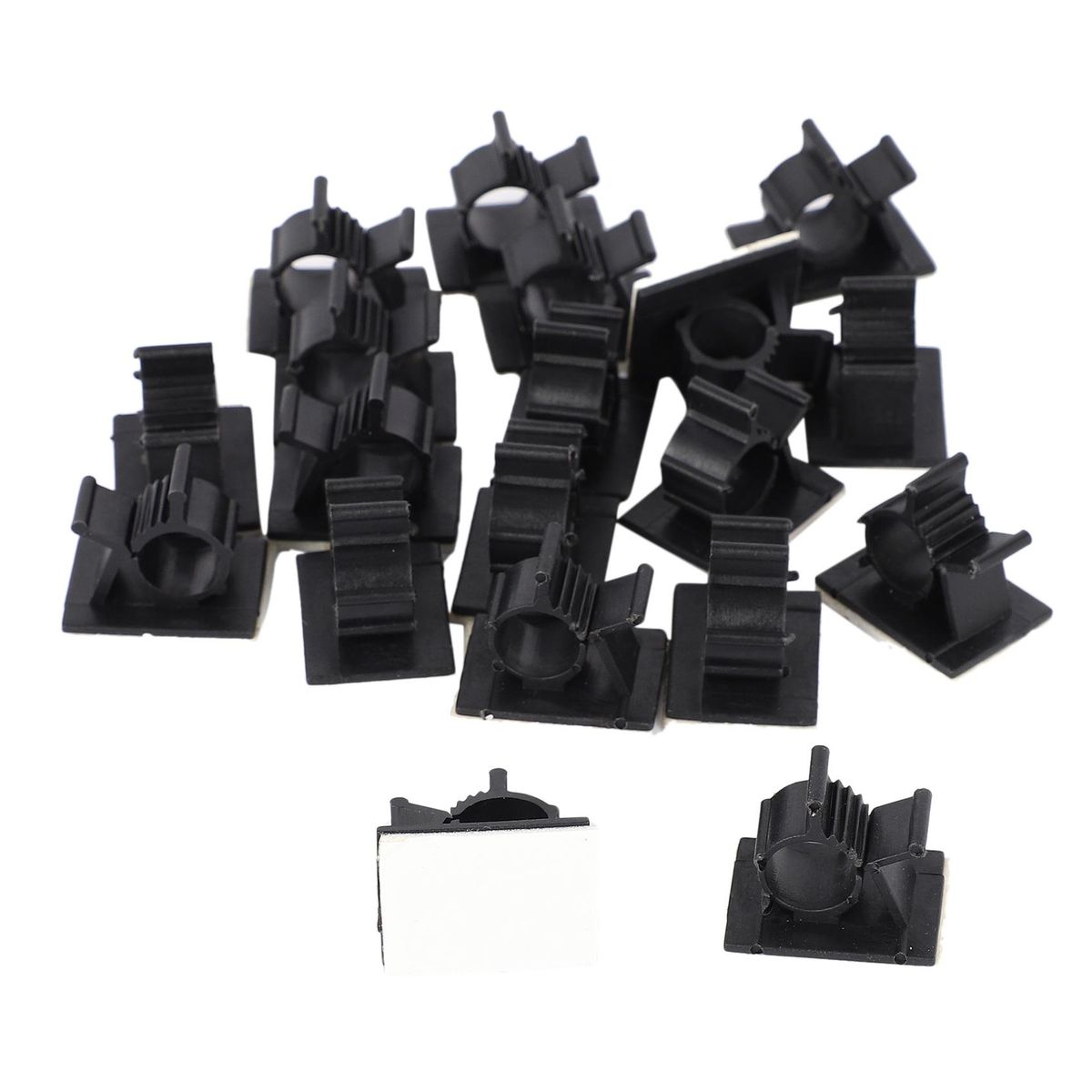 20Pcs Black Plastic Cable Clamps Self Car Cable Clips Wire