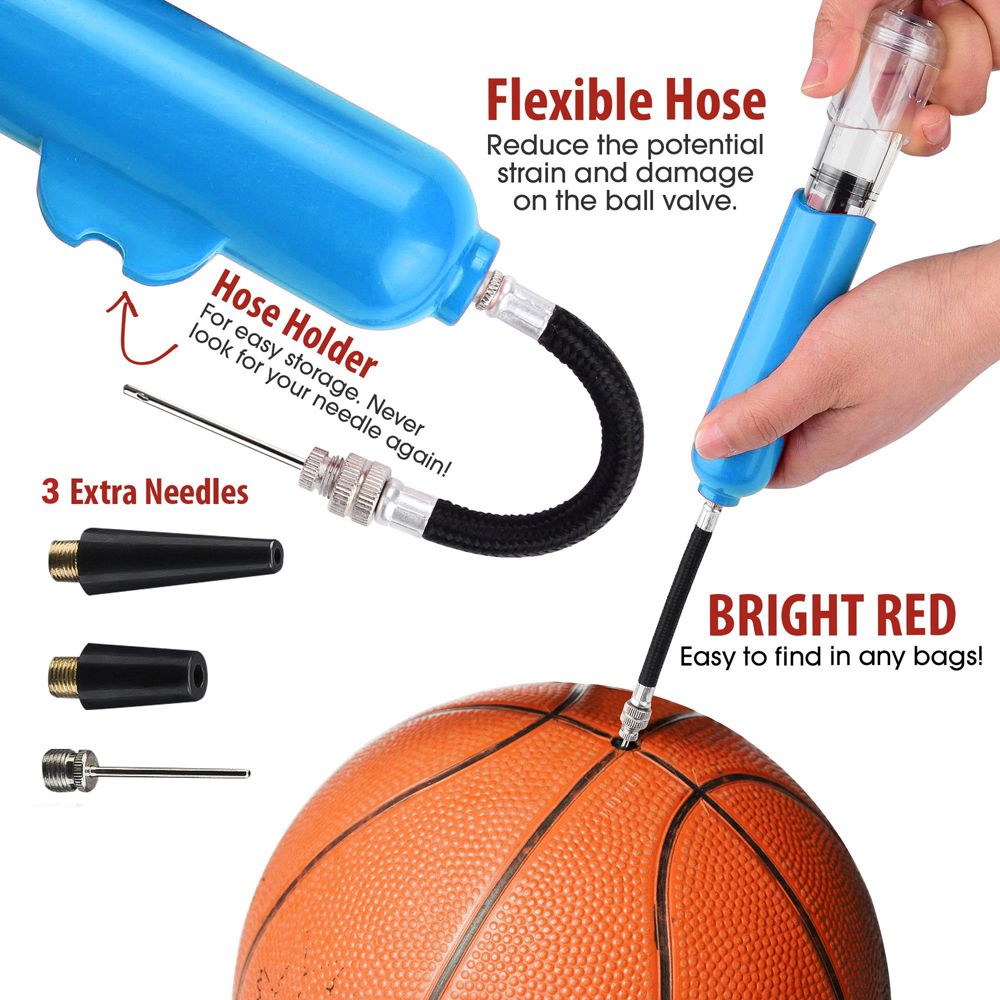 Mini Ball Air Pump Basketball Football Inflator Pump-Blue