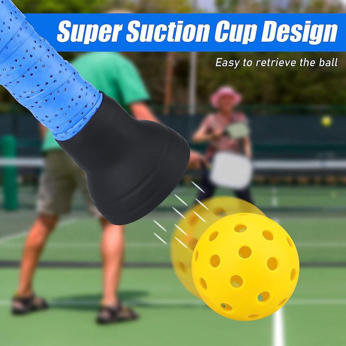 Pickleball Retriever Pickleball Ball Retriever Silicone Picker Black