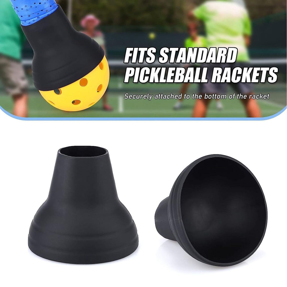 Pickleball Retriever Pickleball Ball Retriever Silicone Picker Black