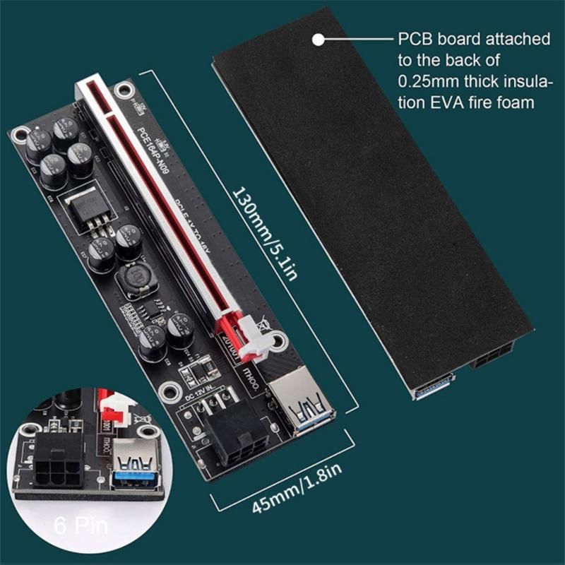 VER009S Plus PCI-E PCIE Riser 009S 6Pin PCI Express Adapter