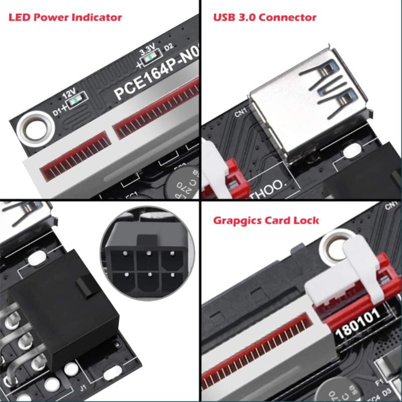 VER009S Plus PCI-E PCIE Riser 009S 6Pin PCI Express Adapter