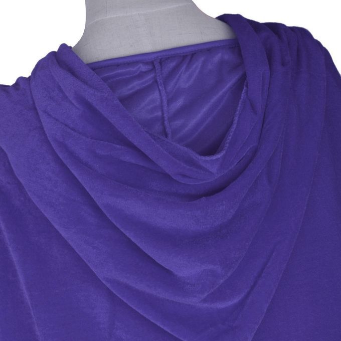 Adult Velvet Hooded Cape Gothic Devil Cloak Medieval Witch Purple