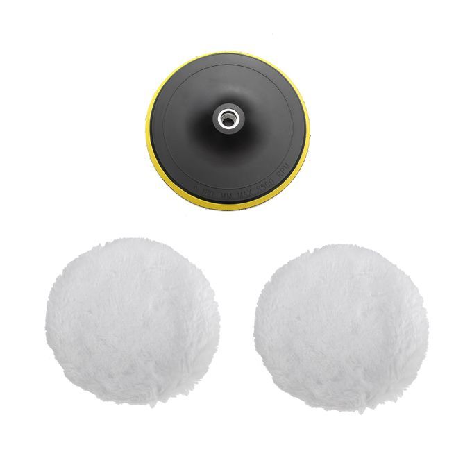 7'' Polisher/Buffer Soft Wool Bonnet & Pad With Hook & Loop
