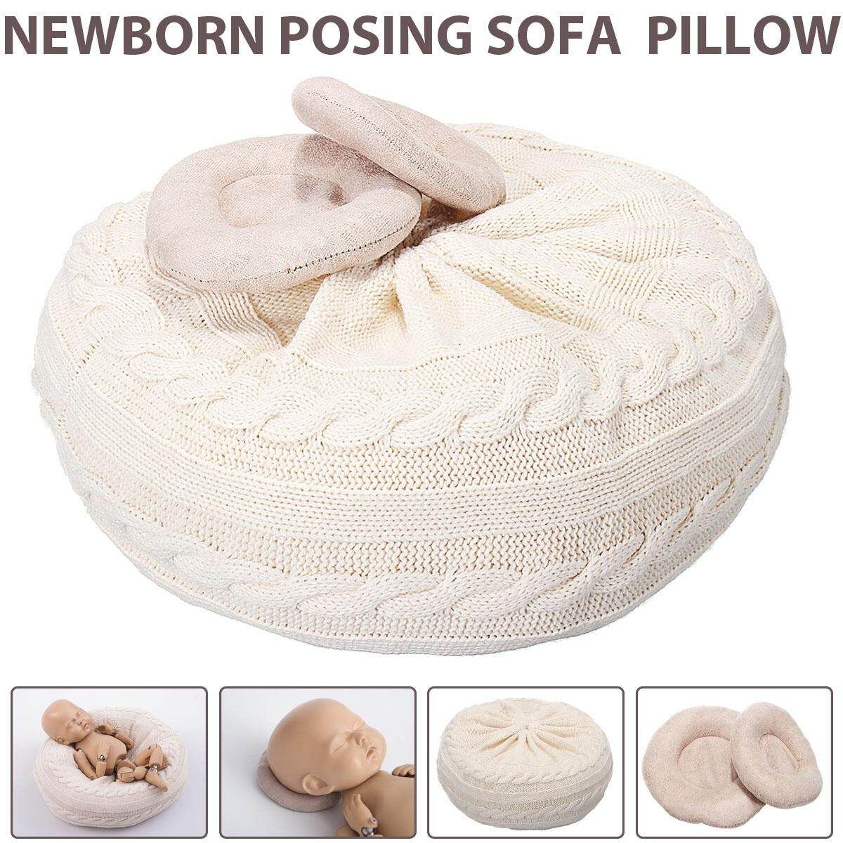 Newborn Photography Props Styling Ring Shaped Pillow Retro Small Sofa Small Round Bed Baby Photo Studio Accessories Beige