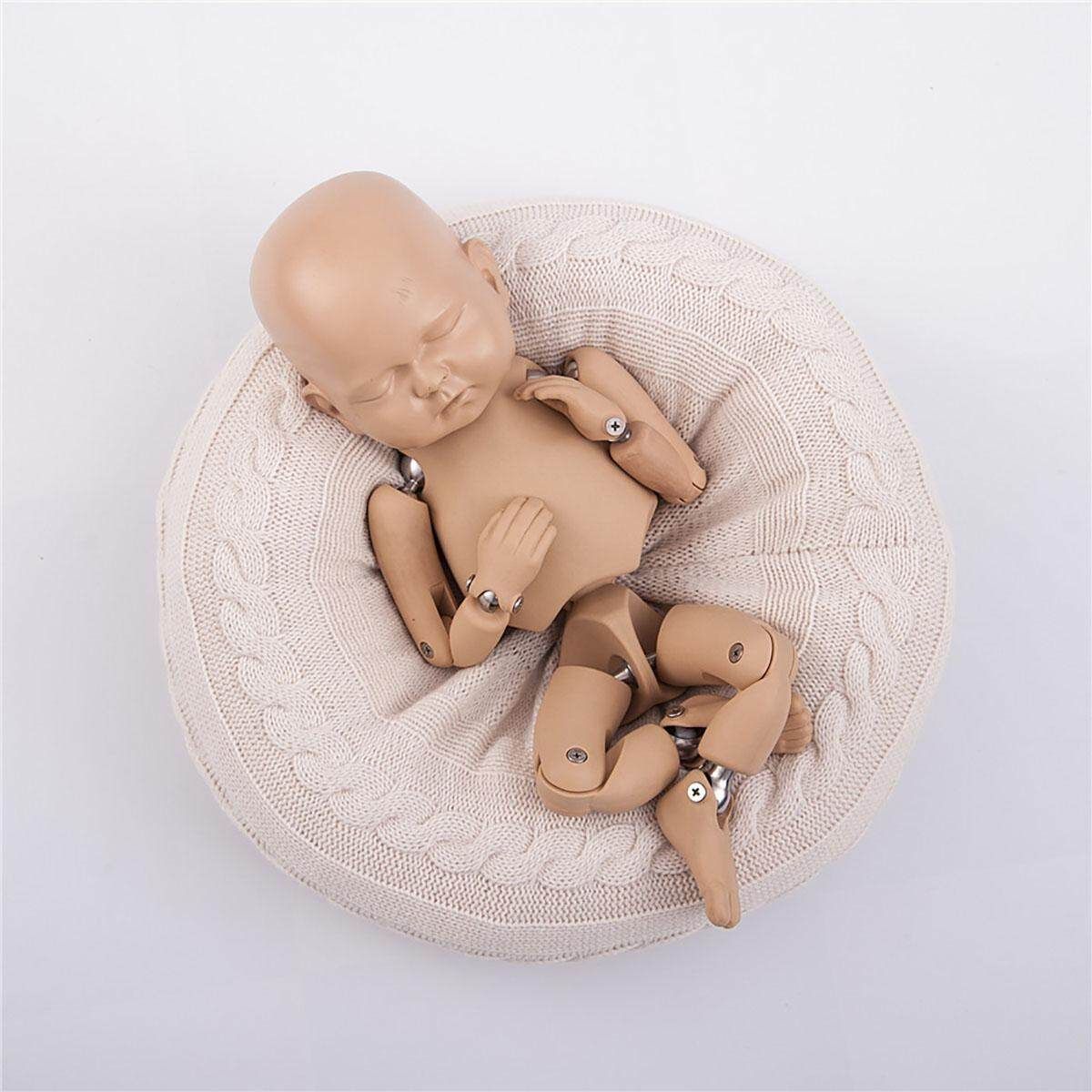 Newborn Photography Props Styling Ring Shaped Pillow Retro Small Sofa Small Round Bed Baby Photo Studio Accessories Beige