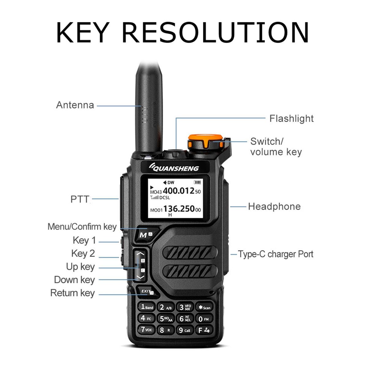 -k5 Vox 50-600MHz RX Freq With Cable