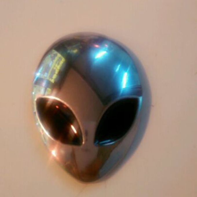 3D Car Full Metal Alien Head Sticker Badge Car Decals Creative