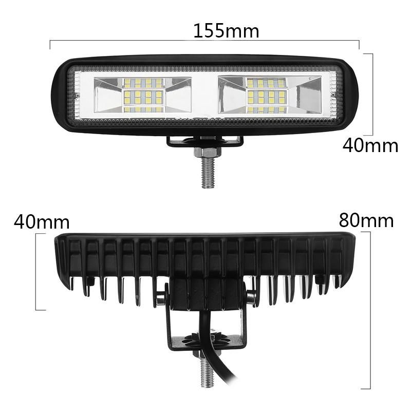 6 Inch 48W 16 Led Work Light Bar Flood Beam Bar Car Suv Off Road Driving Fog Lamp Ip68