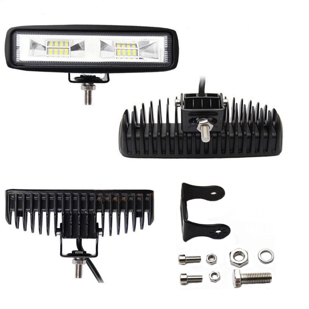 6 Inch 48W 16 Led Work Light Bar Flood Beam Bar Car Suv Off Road Driving Fog Lamp Ip68