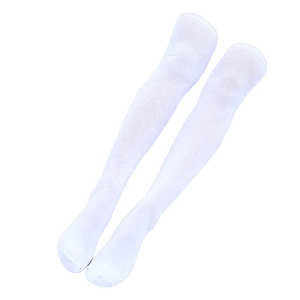 Women Extra Long Cotton Thigh High Socks Over The Knee High Boot White
