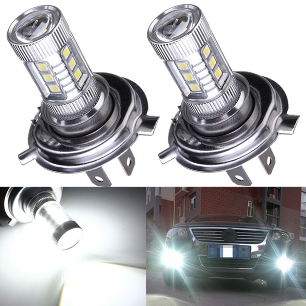 H4 9003 HB2 80W 8000LM 8000K LED Headlight Bulbs Kit Fog